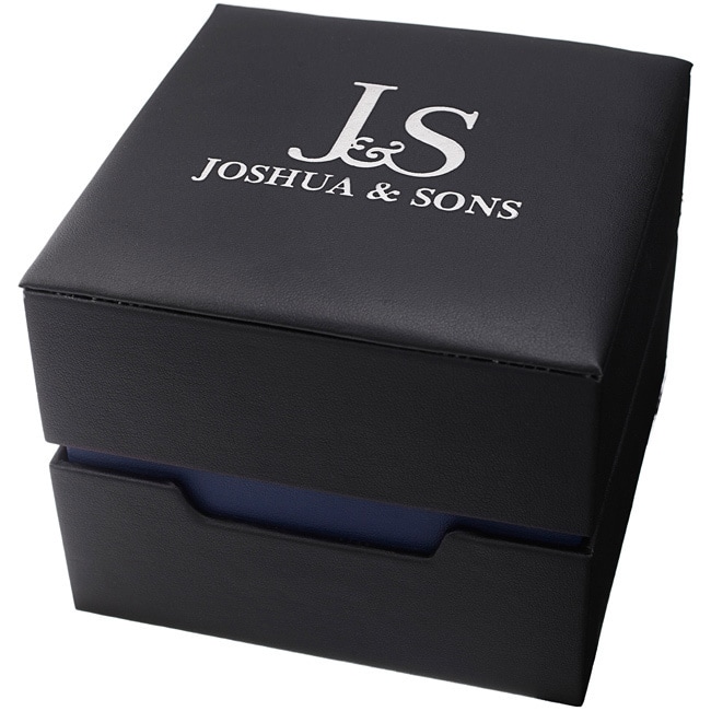 Joshua & Sons Men's Quartz Triple Time Zone Rubber Black Strap