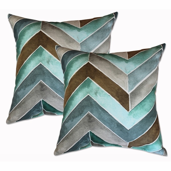 Hue Azure 22-inch Decorative Throw Pillows (Set of 2)