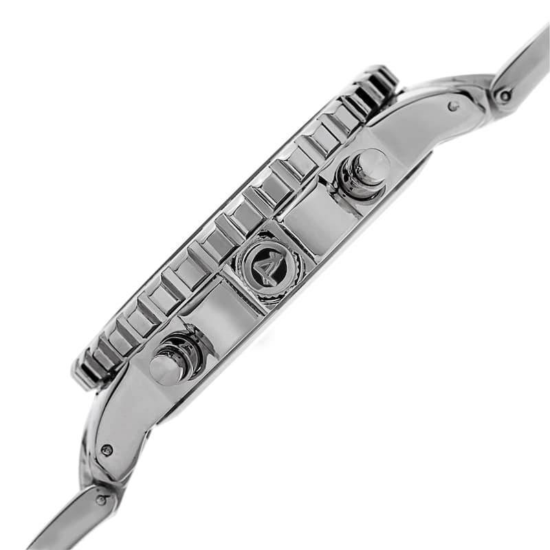 August Steiner Men's Swiss Quartz Colored Dial Dual Time Zone Bracelet Watch