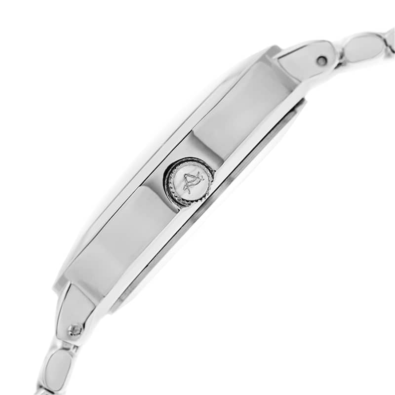 August Steiner Women's Quartz Diamond Markers Gradient Dial Silver-Tone Bracelet Watch
