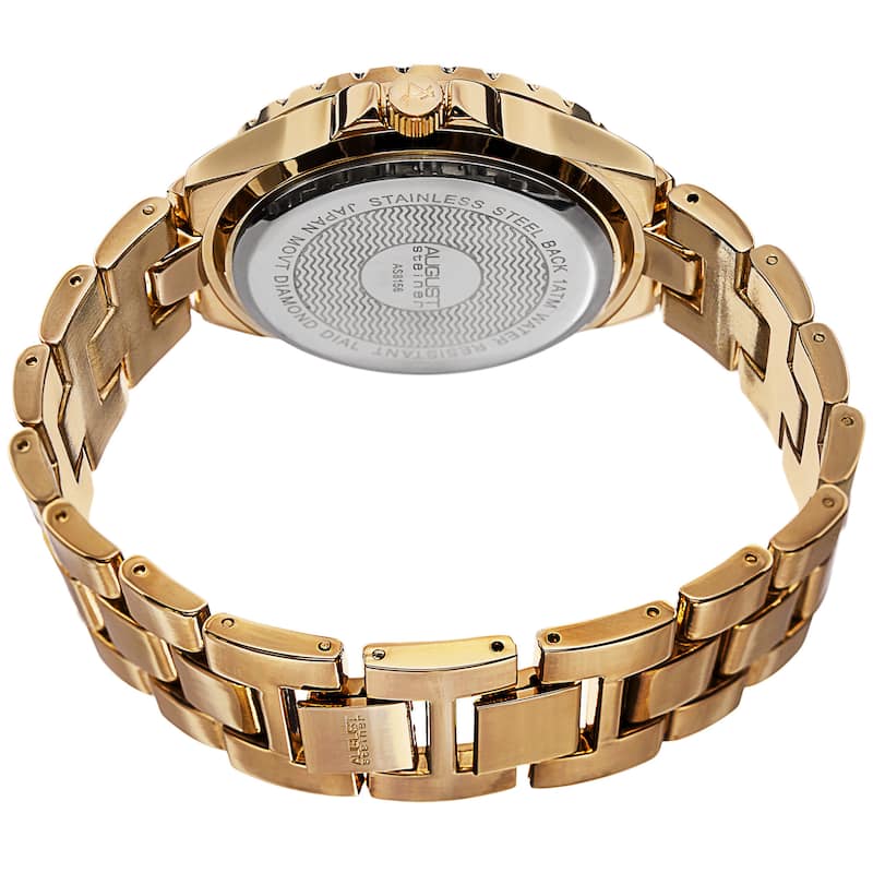 August Steiner Women's Quartz Diamond Gold-Tone Bracelet Watch
