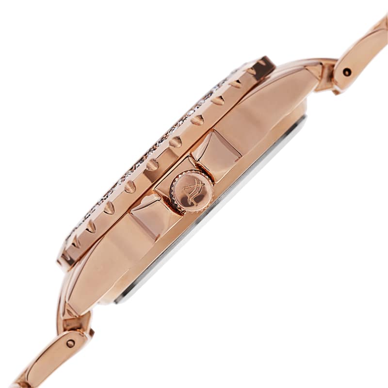 August Steiner Women's Quartz Diamond Rose-Tone Bracelet Watch