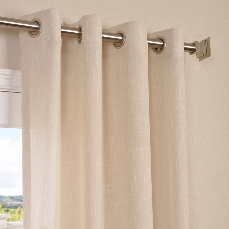 Exclusive Fabrics Faux Linen Grommet Top Curtain (1 Panel)