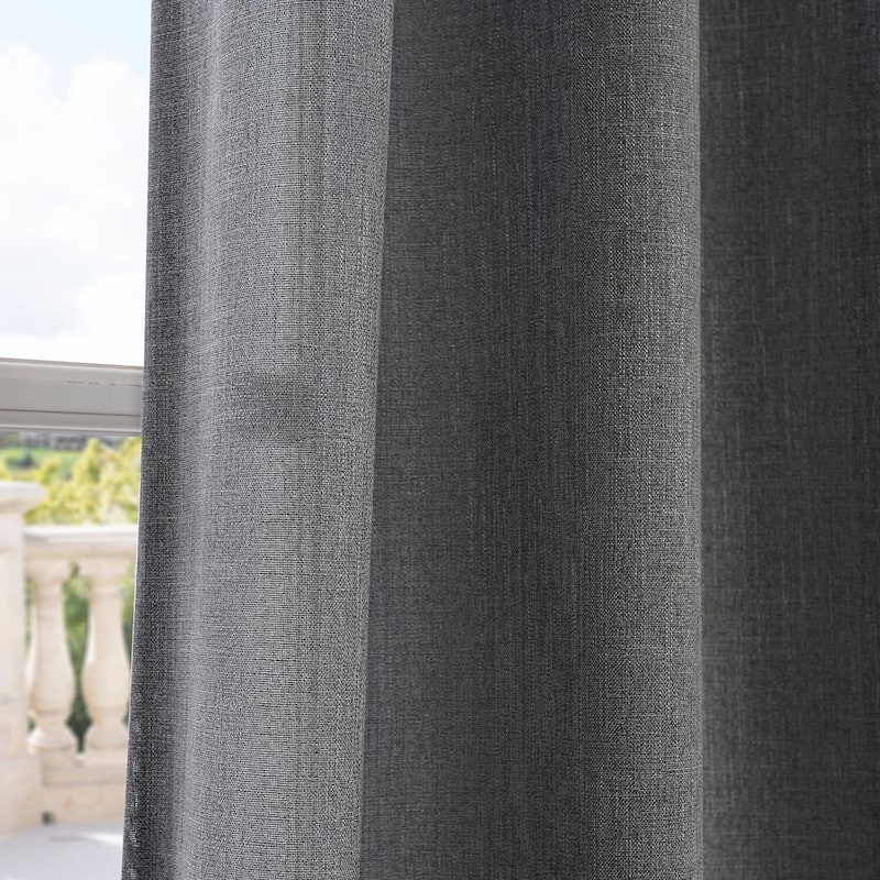 Exclusive Fabrics Faux Linen Grommet Top Curtain (1 Panel)