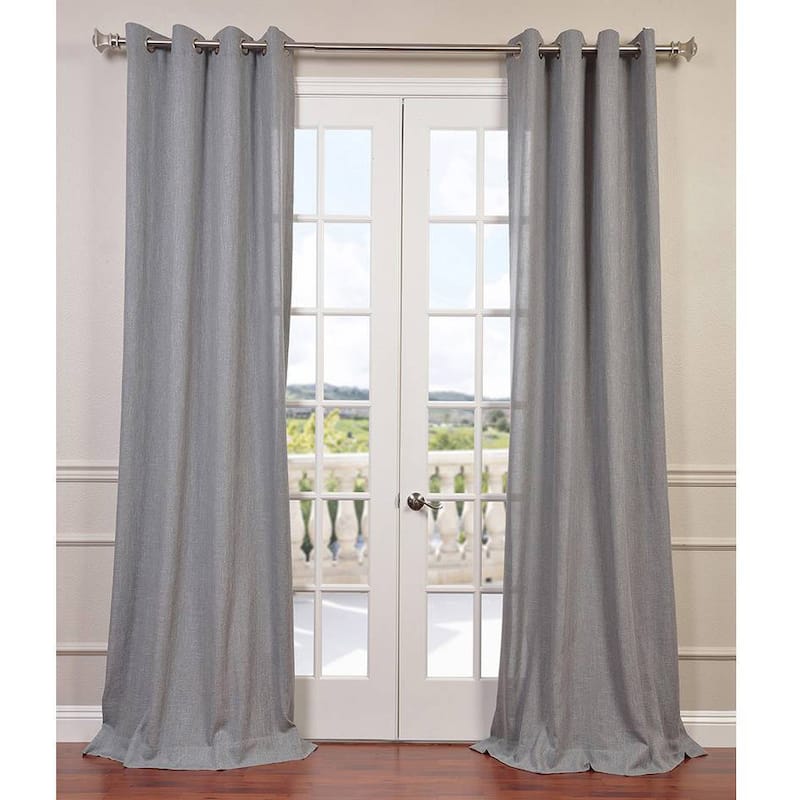 Exclusive Fabrics Faux Linen Grommet Top Curtain (1 Panel)