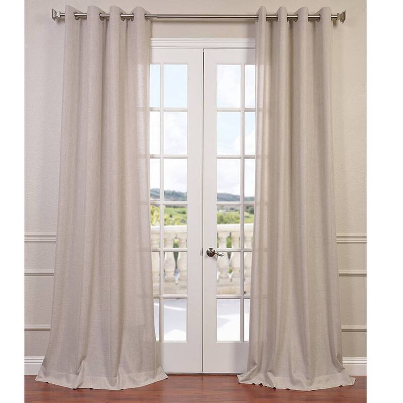 Exclusive Fabrics Faux Linen Grommet Top Curtain (1 Panel)