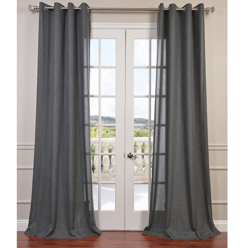 Exclusive Fabrics Faux Linen Grommet Top Curtain (1 Panel)