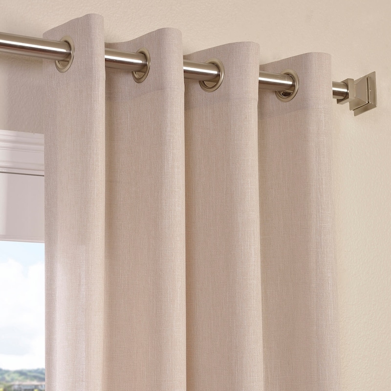 Exclusive Fabrics Faux Linen Grommet Top Curtain (1 Panel)