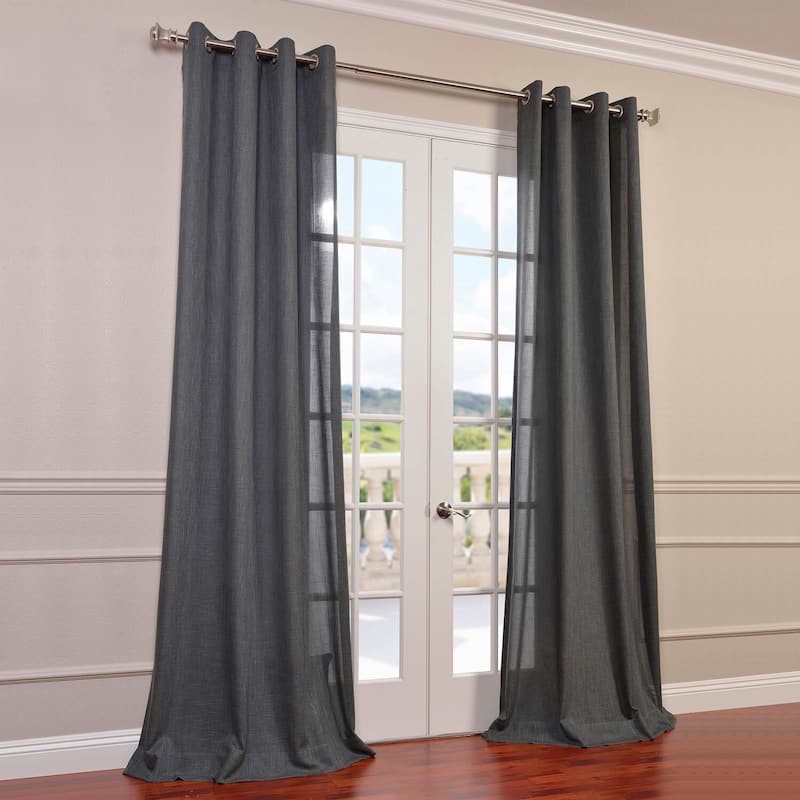 Exclusive Fabrics Faux Linen Grommet Top Curtain (1 Panel)