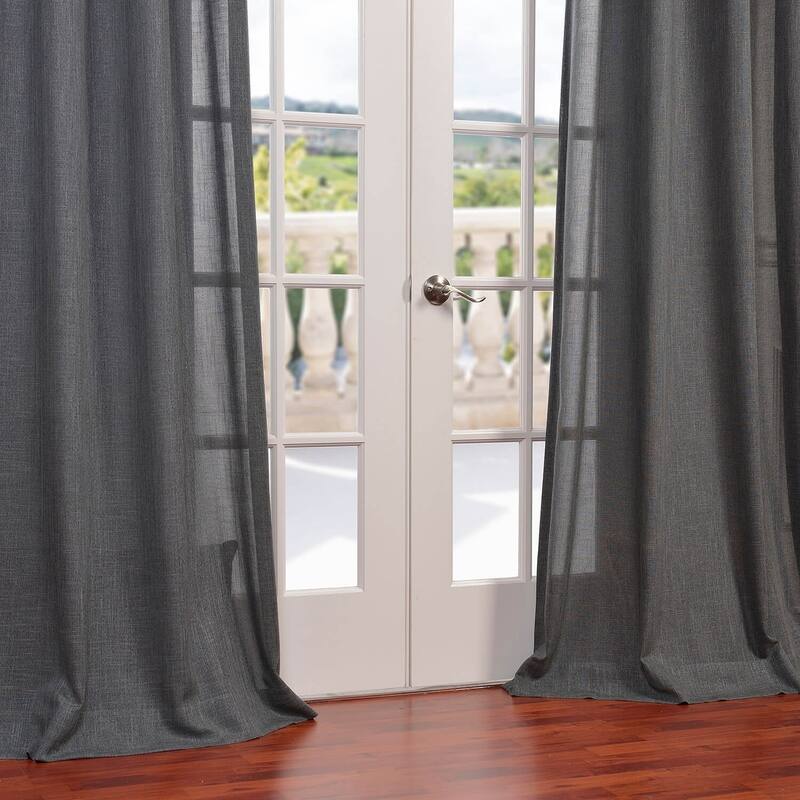 Exclusive Fabrics Faux Linen Grommet Top Curtain (1 Panel)