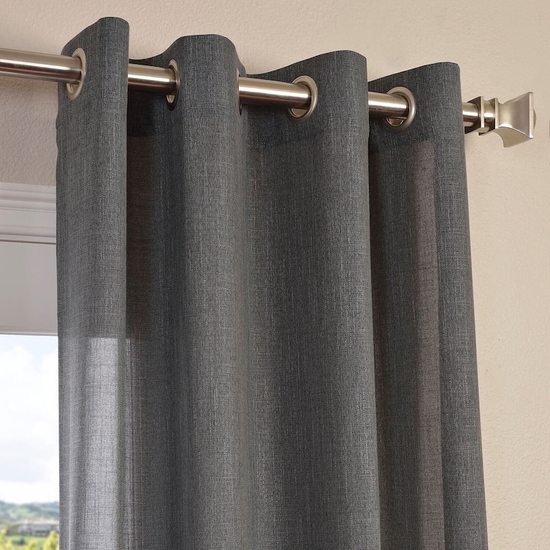 Exclusive Fabrics Faux Linen Grommet Top Curtain (1 Panel)