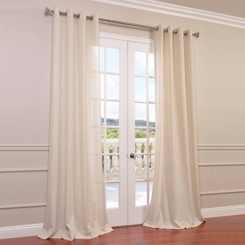 Exclusive Fabrics Faux Linen Grommet Top Curtain (1 Panel)