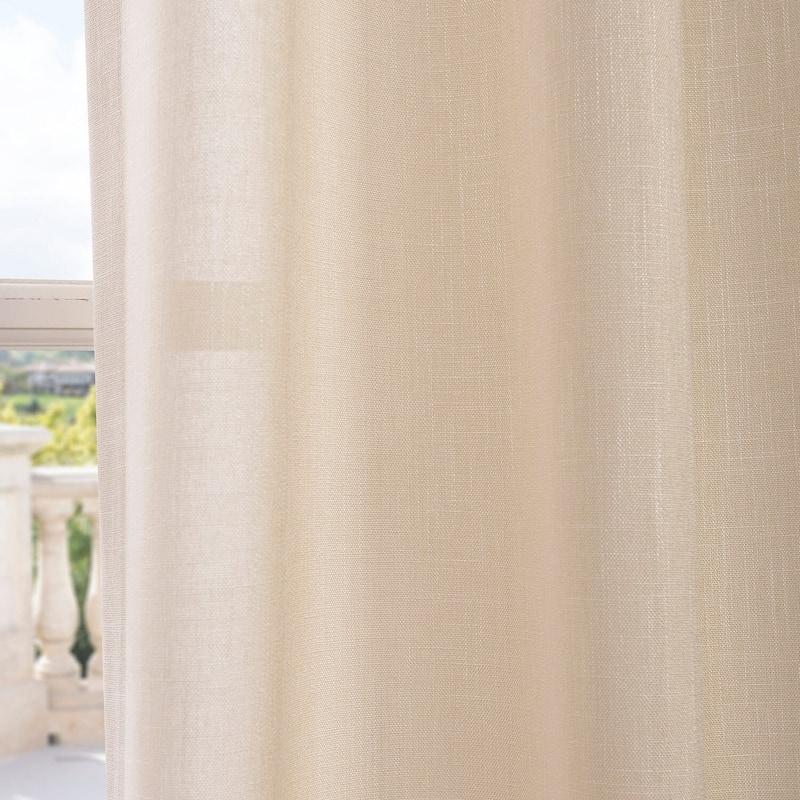 Exclusive Fabrics Faux Linen Grommet Top Curtain (1 Panel)