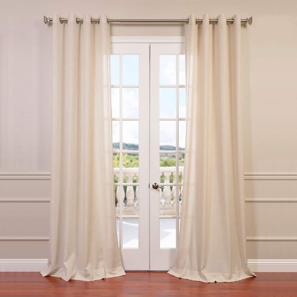 Exclusive Fabrics Faux Linen Grommet Top Curtain (1 Panel)