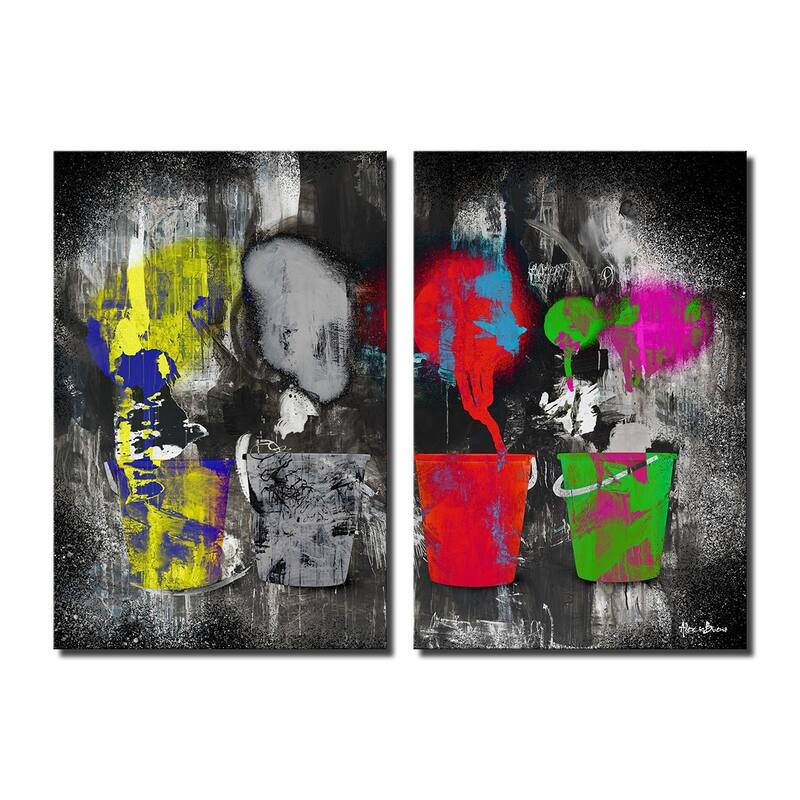 Inkd VI-B' 2-Piece Wrapped Canvas Wall Art Set