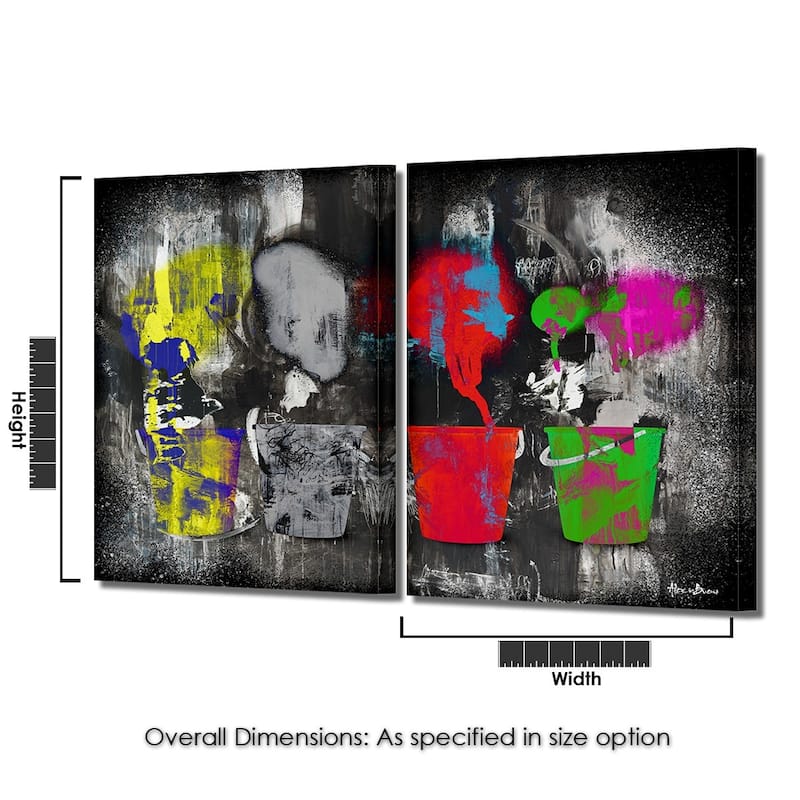 Inkd VI-B' 2-Piece Wrapped Canvas Wall Art Set