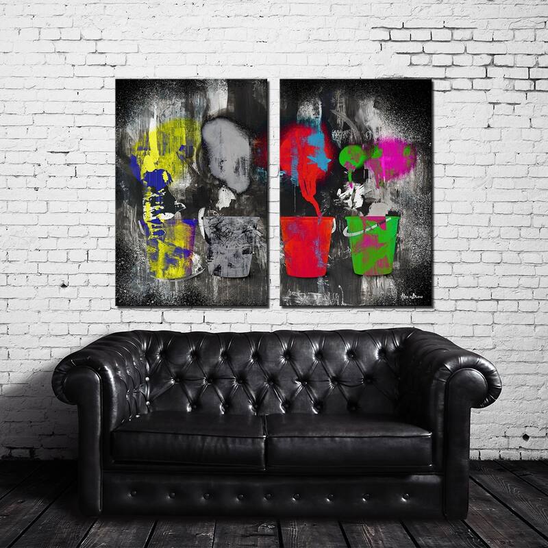 Inkd VI-B' 2-Piece Wrapped Canvas Wall Art Set