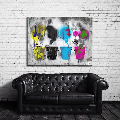 Inkd VI' Abstract Wrapped Canvas Wall Art