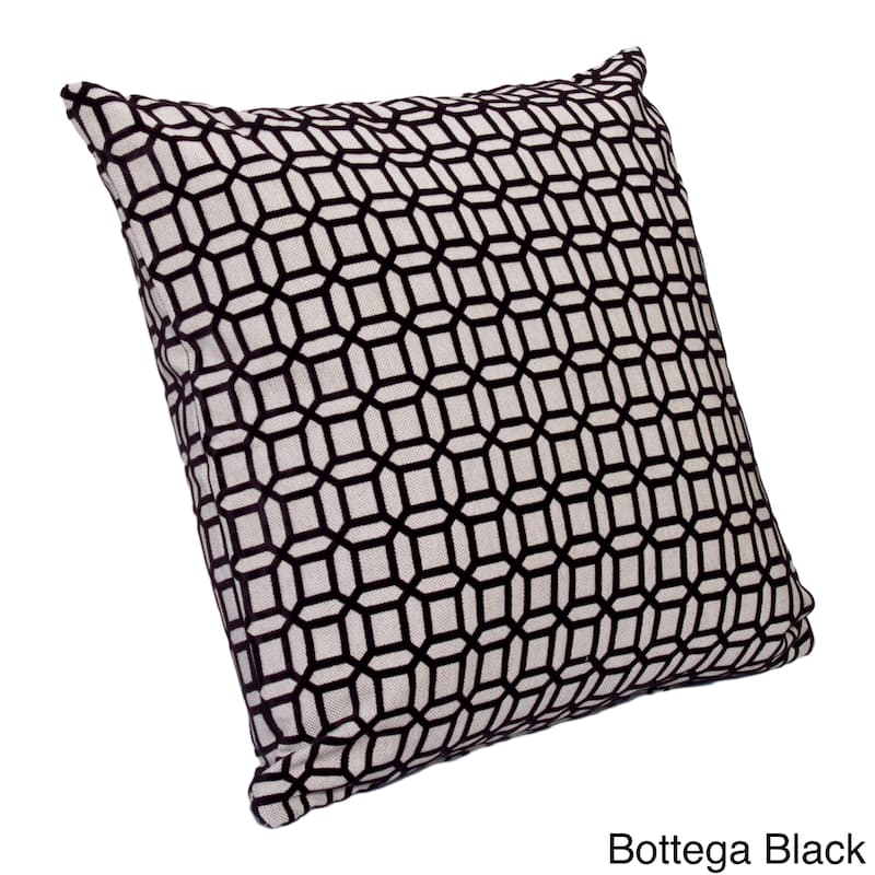 Bottega Decorative Throw Pillow - Medium - 16 x 16 - Black