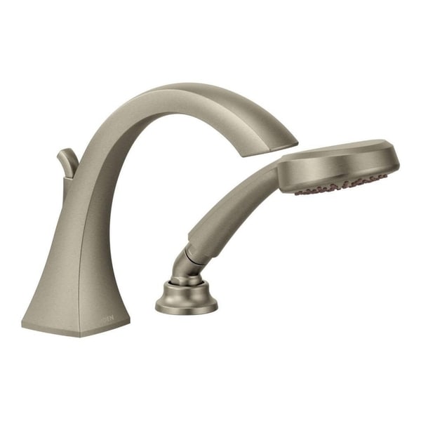 Shop Moen Voss Brushed Nickel High Arc Roman Tub Faucet with Hand Shower N/A Free Shipping