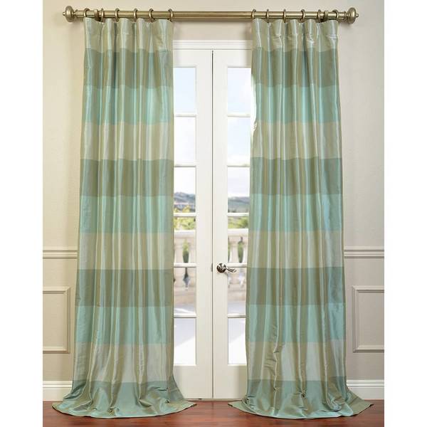 Shop Exclusive Fabrics Aqua Teal Silver Faux Silk Taffeta