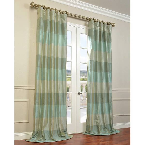 Shop Exclusive Fabrics Aqua Teal Silver Faux Silk Taffeta