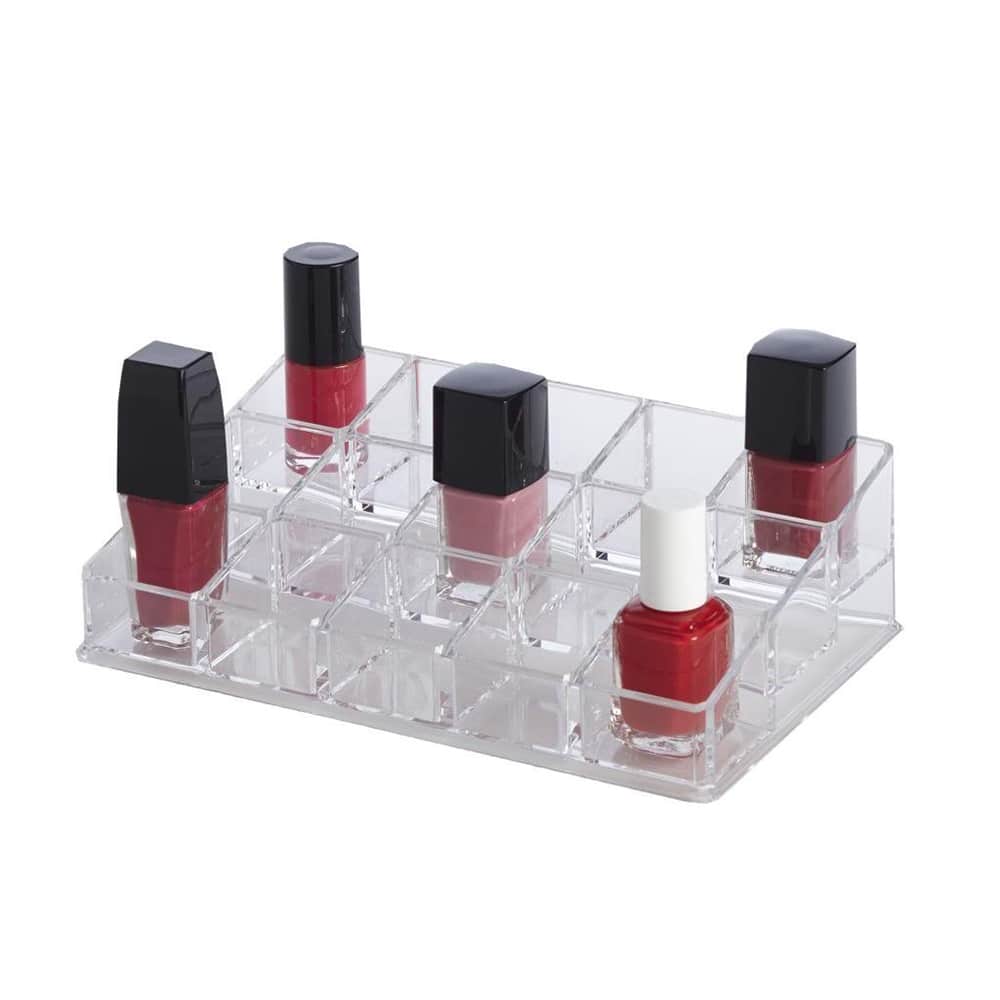 Chic Acrylic 15-compartment Nail Polish Organizer - Clear