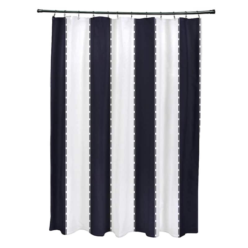 Nautical Stripes Shower Curtain - Blue