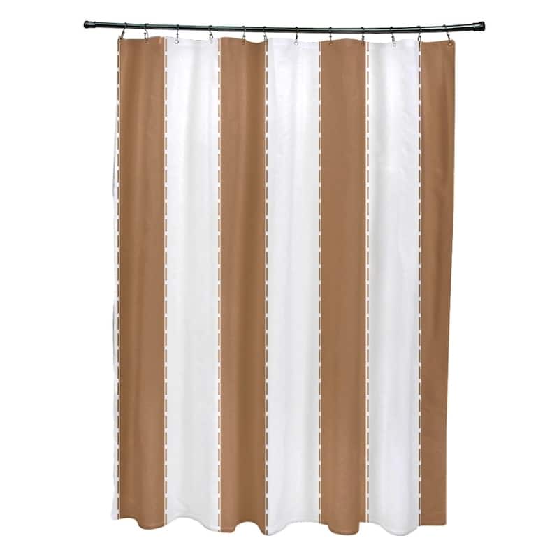 Nautical Stripes Shower Curtain - Brown