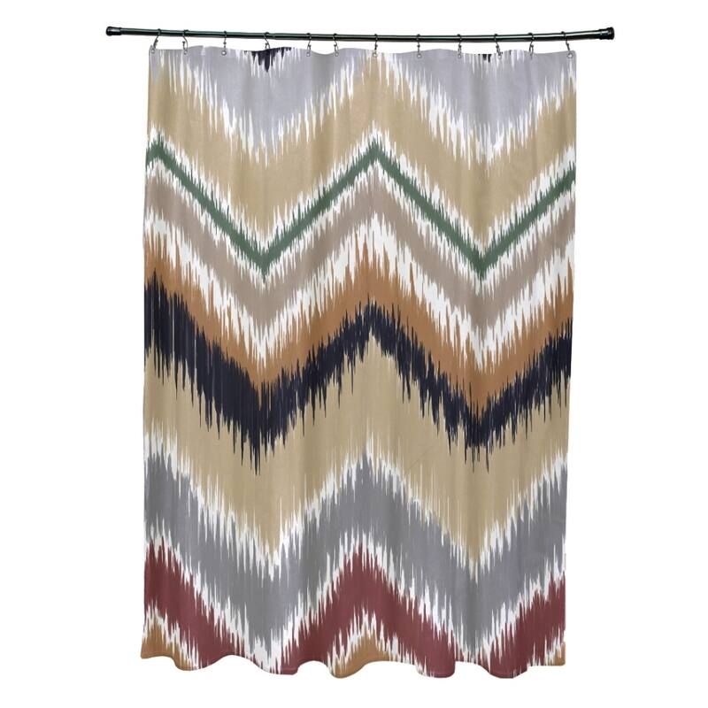 Tribal Chevron Pattern Shower Curtain - Brown