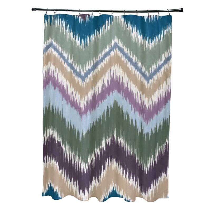 Tribal Chevron Pattern Shower Curtain - Green