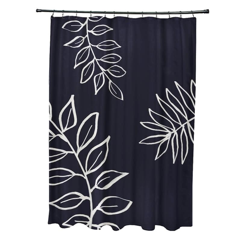 Leaf Pattern Shower Curtain - 71 x 74 - Blue