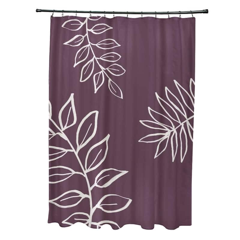 Leaf Pattern Shower Curtain - 71 x 74 - Purple