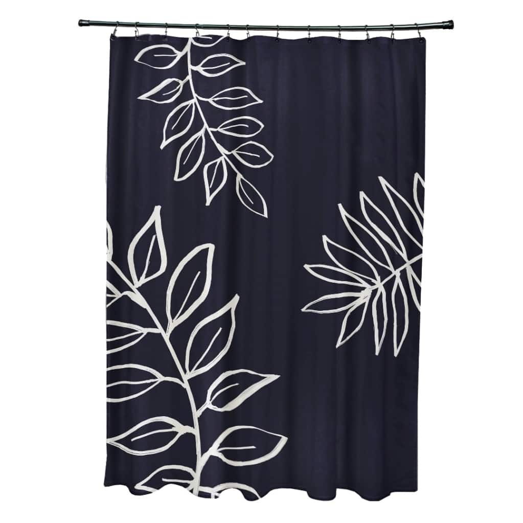 Leaf Pattern Shower Curtain - 71 x 74