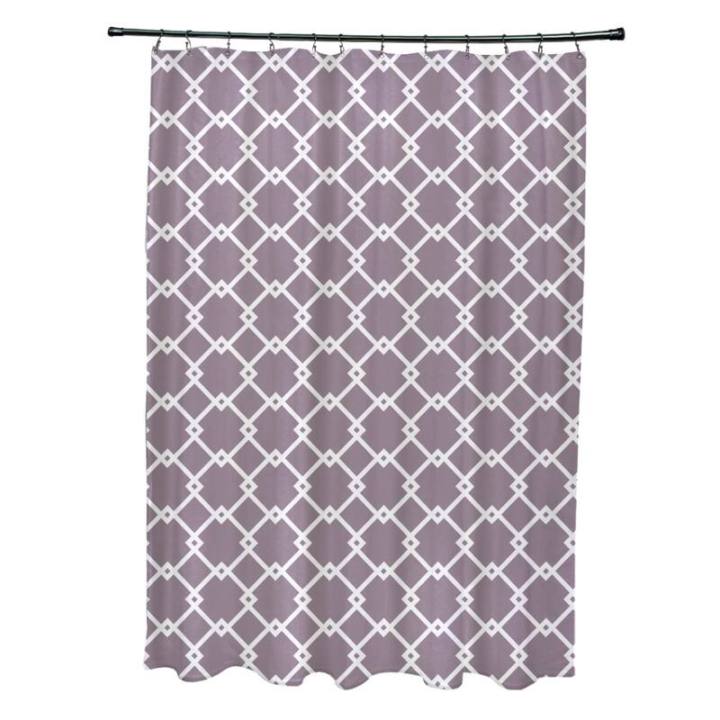 Trellis Geometric Pattern Shower Curtain - Purple