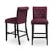Sopri Upholstered Rolled Back Tufted Counter Chairs (Set of 2) - wine
