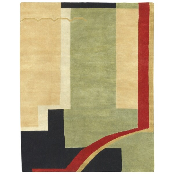 Grand Bazaar Hand-knotted 100-percent Wool Pile Pyramid Rug in Multi 3'-6" x 5'-6" - 3'6" x 5'6"