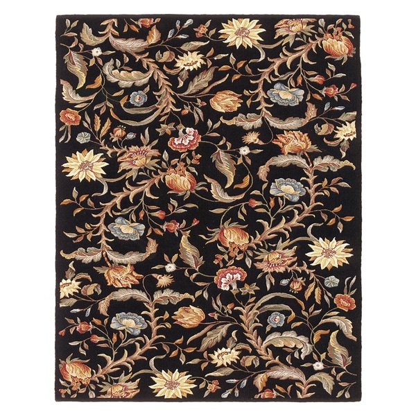Grand Bazaar Tufted 100-percent Wool Pile Parisian Rug in Black 3'-6" x 5'-6" - 3'6" x 5'6"
