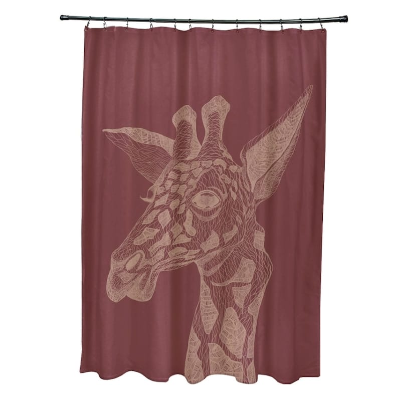 Sketched Giraffe Animal Pattern Shower Curtain