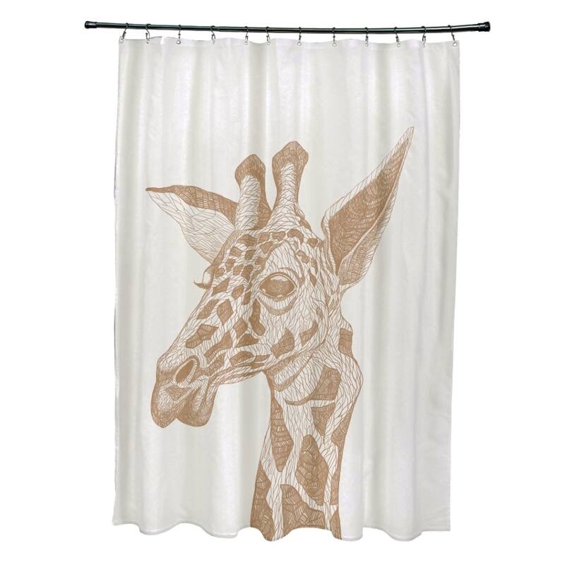 Sketched Giraffe Animal Pattern Shower Curtain