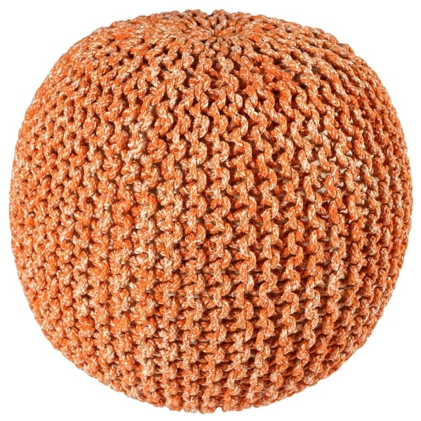 2-Tone 16" Orange Cotton Rope Pouf