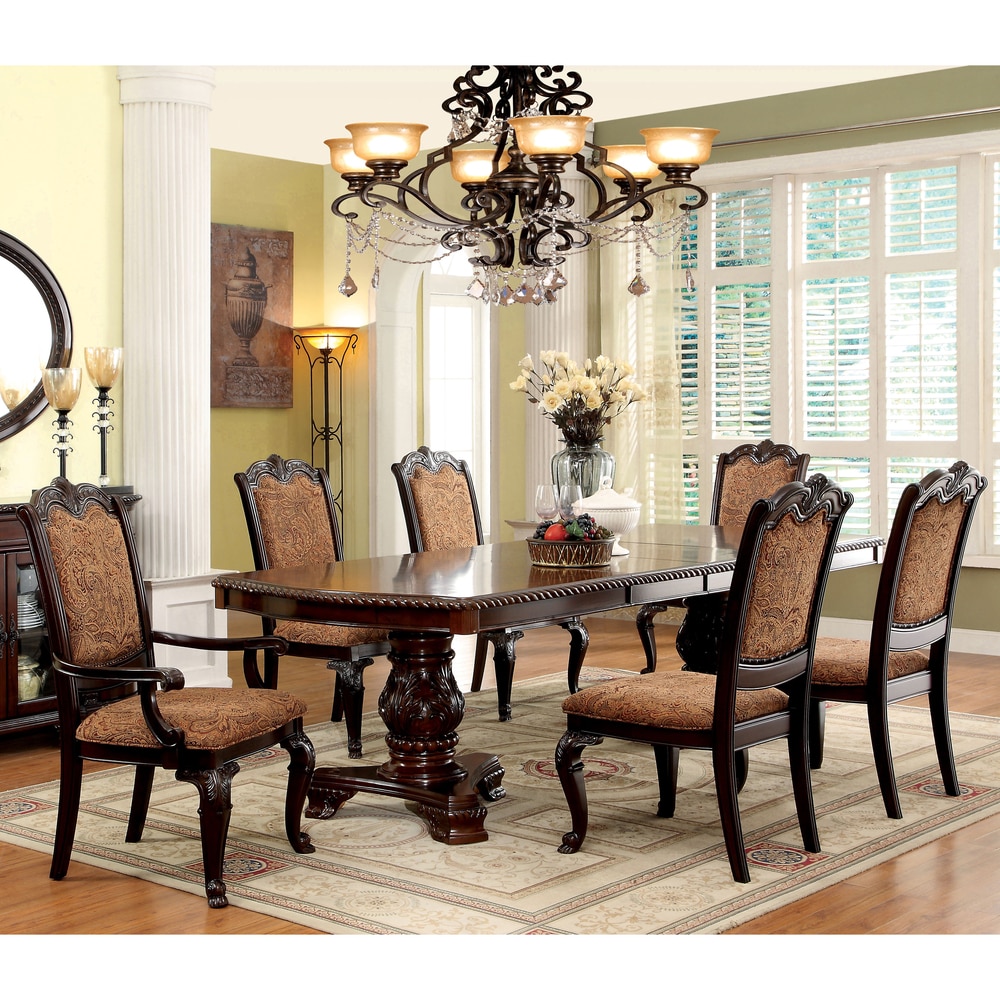 Furniture of America Kova Traditional Cherry Wood 7-Piece Dining Set