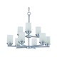 preview thumbnail 2 of 0, Maxim Metal 9-light Nickel Corona Multi-Tier Chandelier