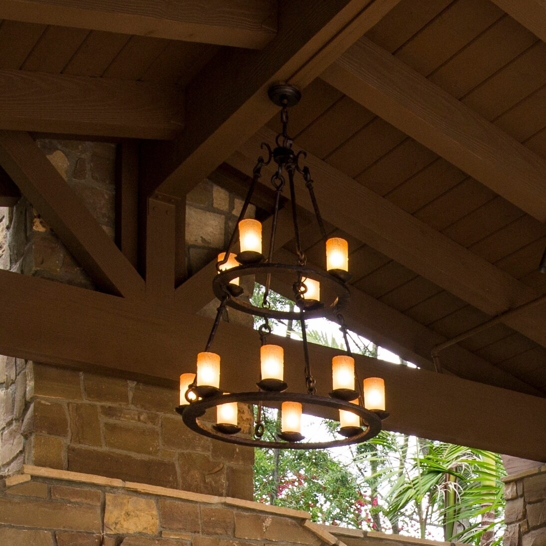 Maxim Iron 12-light Bronze Notre Dame Multi-Tier Chandelier (Notre Dame 12-Light Chandelier) - Chandeliers For Bedrooms by Overstock.com