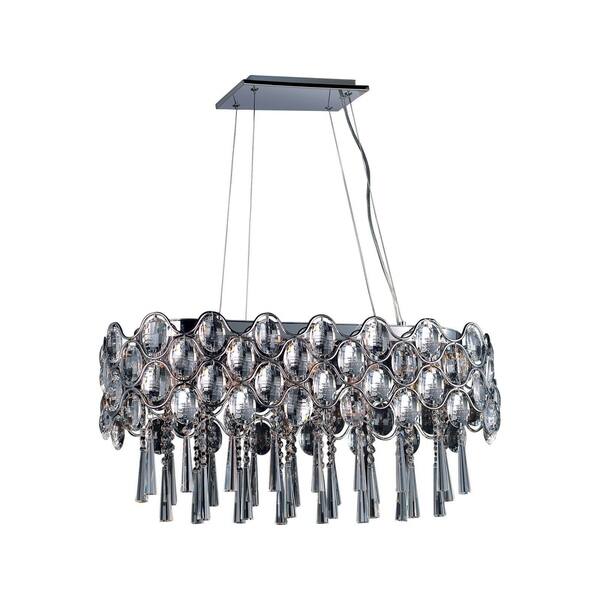 slide 2 of 2, Maxim Steel 19-light Chrome Jewel Island Pendant
