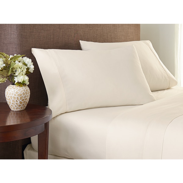 Crowning Touch Cotton Natural 400 Thread Count Solid Sheet Set