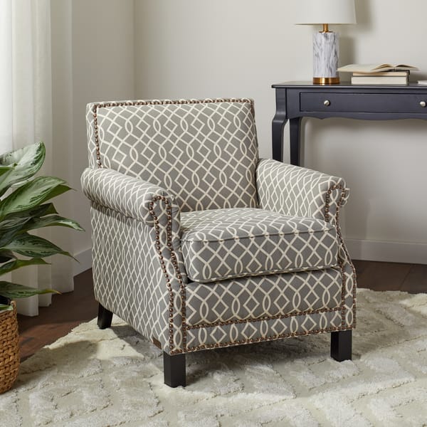 Abbyson Chloe Grey Fabric Pattern Club Chair - Overstock - 9830074