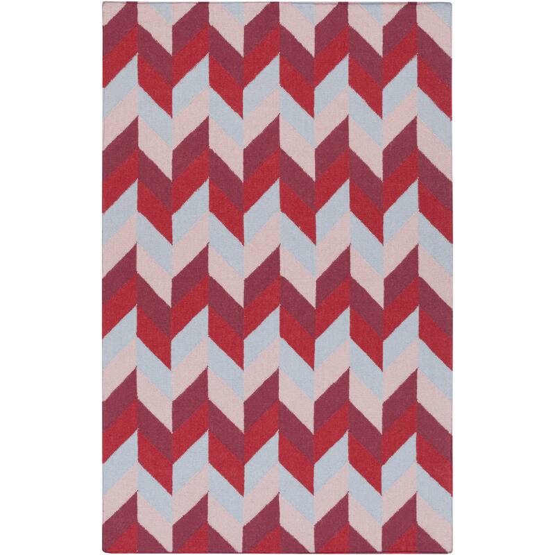 Hand-Woven Kristy Contemporary Wool Area Rug - 8' x 11' - Red