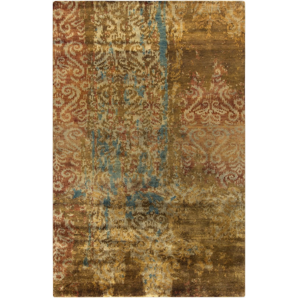 Hand-Knotted Hugh Damask Pattern Wool Area Rug - 2' x 3' - 2' x 3'