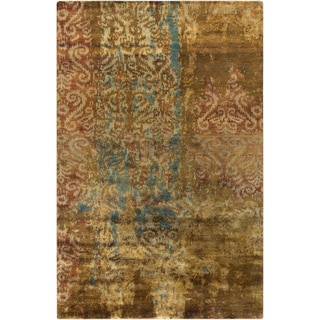 Hand-Knotted Hugh Damask Pattern Wool Area Rug - 2' x 3' - 2' x 3'